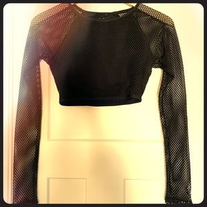 Roxy cropped mesh top